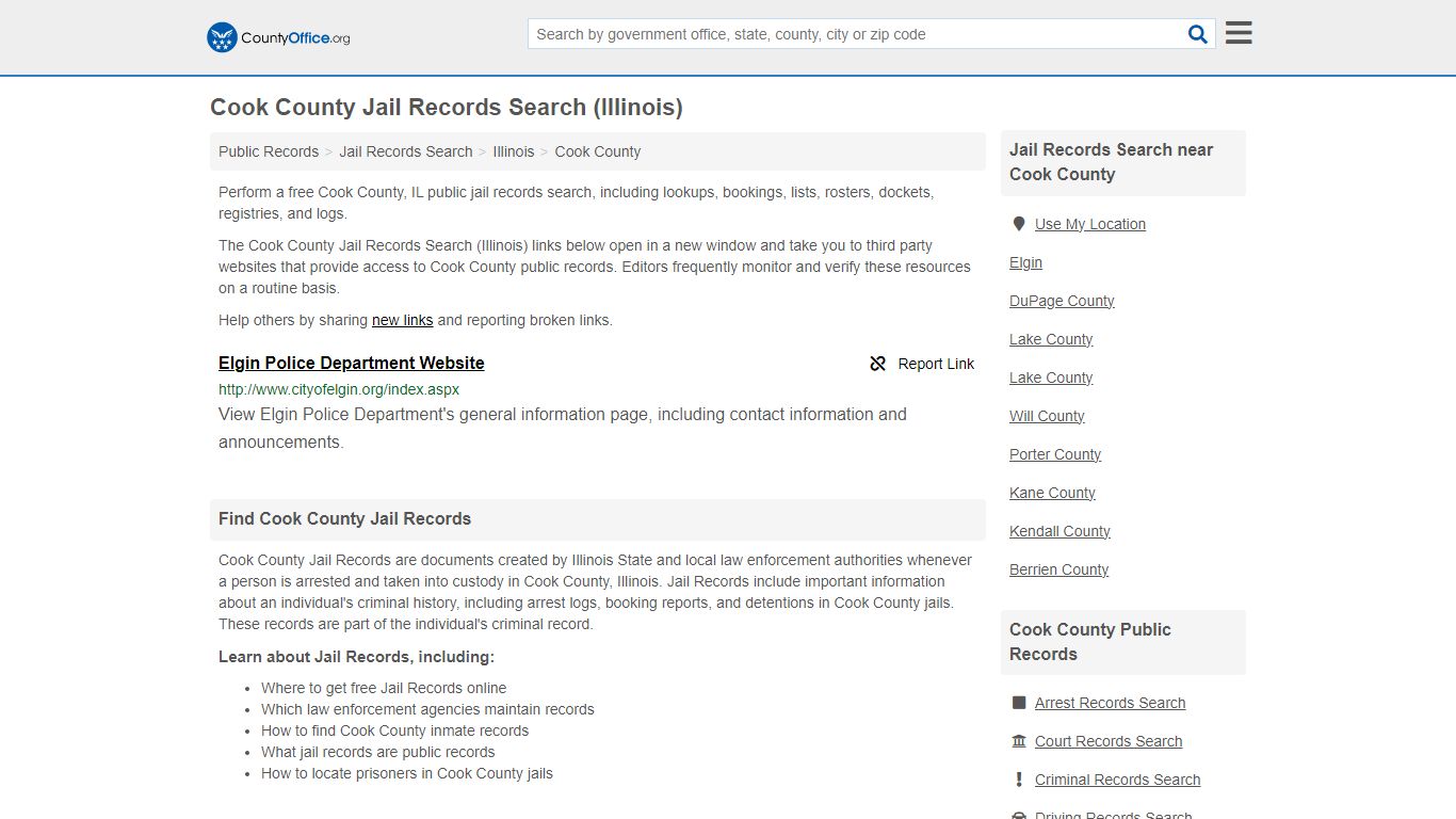 Jail Records Search - Cook County, IL (Jail Rosters & Records)